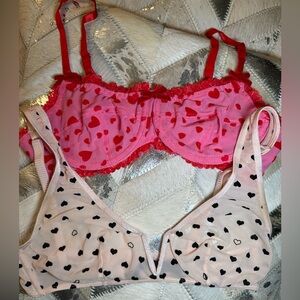 Heart Print Bras